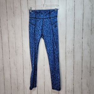 Adidas Climalite Women's High Rise Blue Space Dyed Full Length Leggings Size S.